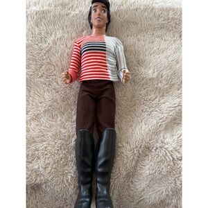 Disney Prince Eric Little Mermaid Doll Striped Shirt Brown Pants Black Boots
